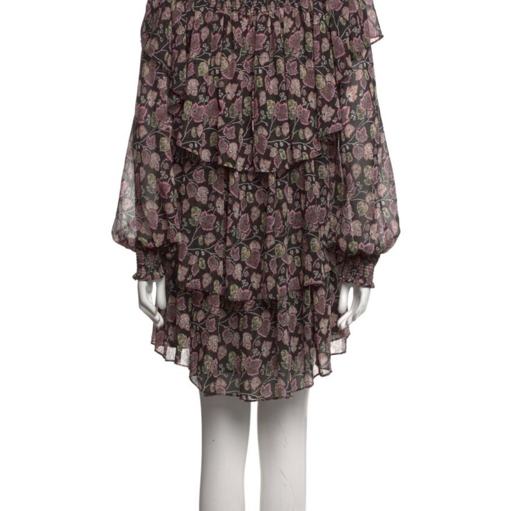 Cinq à Sept Black and Pink Floral Dress